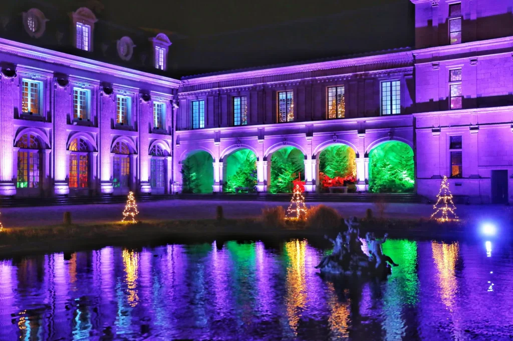 Façade illuminé pour Noël au Château de Valençay