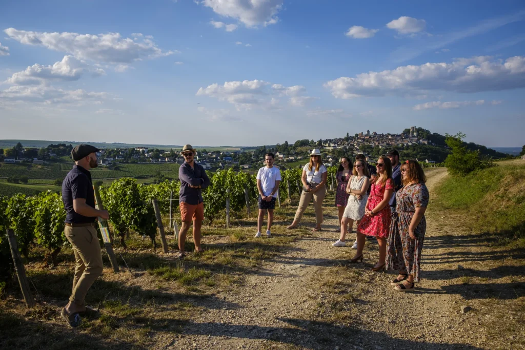 Groupe en visites dans les vignobles de Sancerre