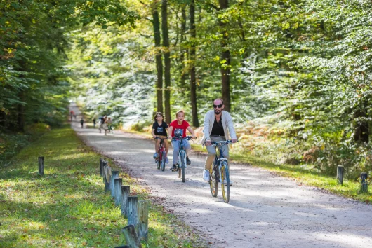 Famille en balade à vélo sur la Cyclo Bohème